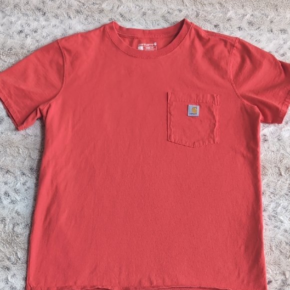 Carhartt Tops - Carhartt Loose Fit Coral Glow Pocket Short Sleeve Tee